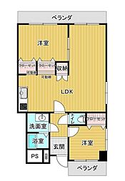 ウキシログランドハイツ第2高峰 2LDKの間取図画像