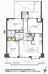 サーパスシティ前原壱番館 3LDKの間取図画像