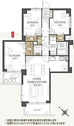 クレストはら南 3LDKの間取図画像