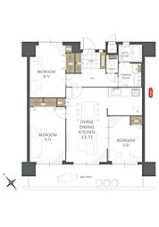 ノーブル黒崎 3LDKの間取図画像