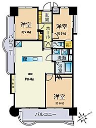 サンライフ小倉原町 3LDKの間取図画像