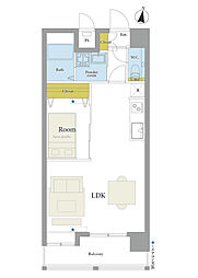 グランフォーレ西新 1LDKの間取図画像