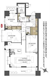 ジェネラス小倉センターステージ 3LDKの間取図画像