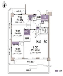 三愛シティライフ板付 3SLDKの間取図画像