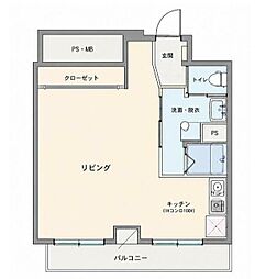 天神スカイマンション ワンルームの間取図画像