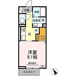 フェリックス常盤台 1階1Kの間取り