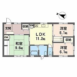 松山町4丁目貸家 1階3LDKの間取り