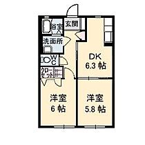 シャーメゾン明月　Ｅ棟 101 ｜ 山口県宇部市大字東岐波4937-13（賃貸アパート2DK・1階・44.57㎡） その2