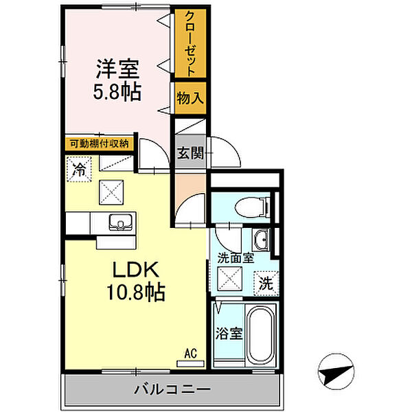 チューリップ 202｜山口県宇部市西小串２丁目(賃貸アパート1LDK・2階・42.00㎡)の写真 その4