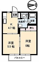 JOYFUL SHIBANAKA 202 ｜ 山口県宇部市芝中町2-6（賃貸アパート2K・2階・36.27㎡） その2