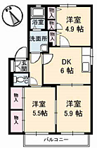 コートタウン錦　Ｃ棟 101 ｜ 山口県宇部市南小串２丁目9-3（賃貸アパート3DK・1階・54.15㎡） その2