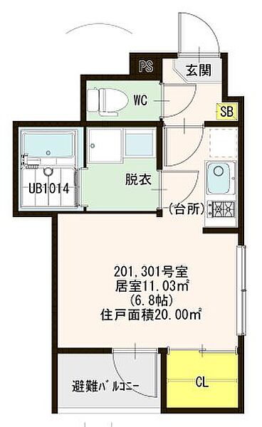 ハーモニーテラス小路III 201｜大阪府大阪市生野区小路1丁目(賃貸アパート1R・2階・20.00㎡)の写真 その2