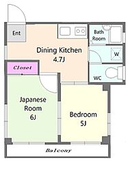ウイングコート 2Kの間取図画像