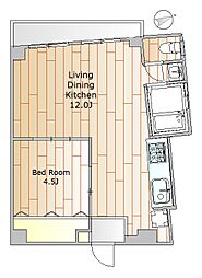 石山ビル 1LDKの間取図画像