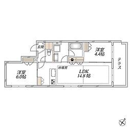 Grand Nobie Omori 2LDKの間取図画像