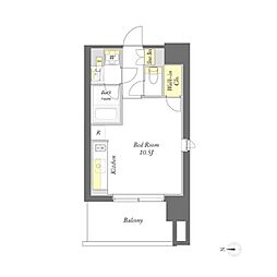 プライムメゾン蒲田 ワンルームの間取図画像