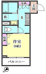 ネオフラッツワン 1Kの間取図画像