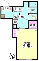 ライトハウス 1Kの間取図画像