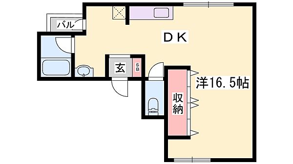 兵庫県姫路市坂元町(賃貸マンション1DK・4階・35.13㎡)の写真 その2