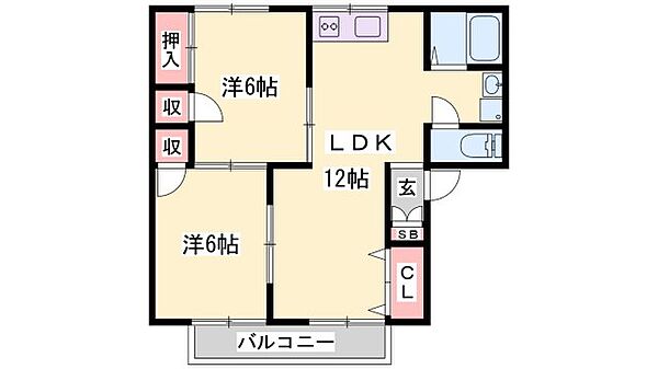 兵庫県姫路市大津区長松(賃貸アパート2LDK・1階・53.40㎡)の写真 その2