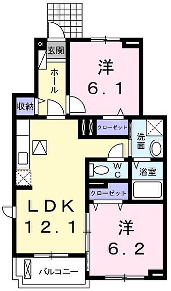 兵庫県姫路市大津区長松(賃貸アパート2LDK・1階・56.84㎡)の写真 その2