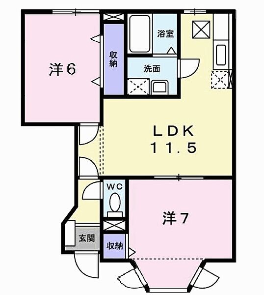 兵庫県加東市下滝野１丁目(賃貸アパート2LDK・1階・53.51㎡)の写真 その2