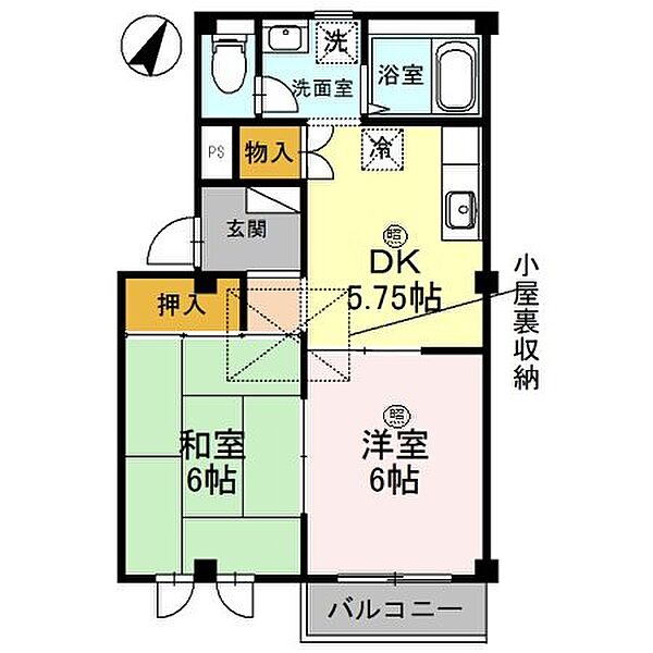 兵庫県加古川市加古川町粟津(賃貸アパート2DK・2階・41.88㎡)の写真 その2