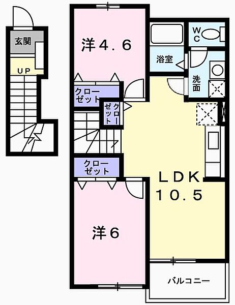 兵庫県姫路市四郷町山脇(賃貸アパート2LDK・2階・51.67㎡)の写真 その2