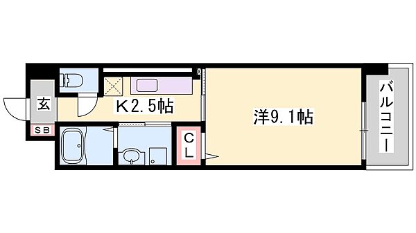 兵庫県姫路市船橋町５丁目(賃貸マンション1K・4階・30.96㎡)の写真 その2