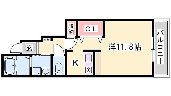 兵庫県姫路市東今宿６丁目(賃貸アパート1K・1階・34.15㎡)の写真 その2