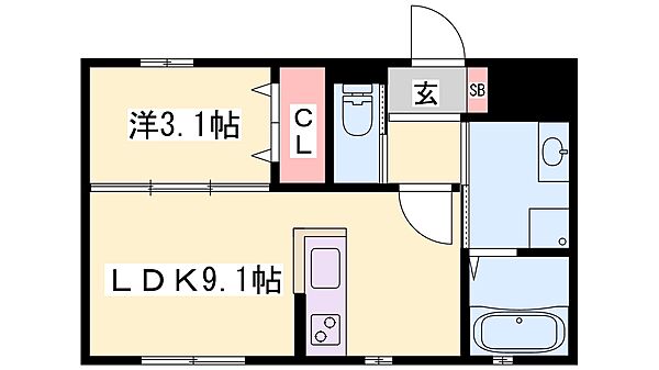 兵庫県加古川市加古川町溝之口(賃貸アパート1LDK・1階・32.40㎡)の写真 その2