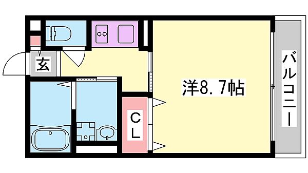 兵庫県姫路市別所町別所(賃貸アパート1K・2階・27.16㎡)の写真 その2