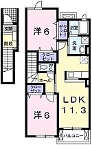 兵庫県神崎郡福崎町福田（賃貸アパート2LDK・2階・58.48㎡） その2