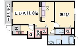 兵庫県加古郡播磨町北本荘２丁目（賃貸アパート1LDK・1階・42.80㎡） その2