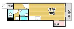 レジデンス西庄 1DKの間取図画像