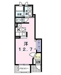 ティエラ・アサヒ 1Kの間取図画像