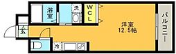プルミエール ワンルームの間取図画像