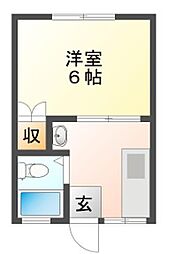 パナハイツ魚橋S 1DKの間取図画像