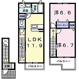 フィオレ・カーサ 2LDKの間取図画像