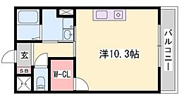 インタービレッジ下手野 ワンルームの間取図画像