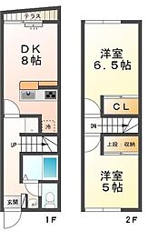 シャルマン砥堀 2DKの間取図画像