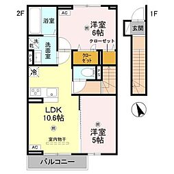 (仮称)D-ROOM播磨町K 2LDKの間取図画像