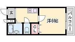 ルーキー東条 1Kの間取図画像