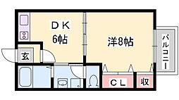 アンダンテ 1DKの間取図画像