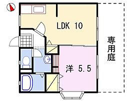 ハイツ田園 1LDKの間取図画像