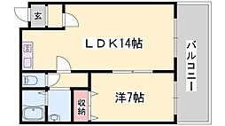 シティライフ北条 1LDKの間取図画像
