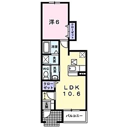 アドバンス昌 1LDKの間取図画像