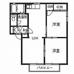 ディアス恵美酒B 3DKの間取図画像