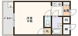 セピア51 1Kの間取図画像