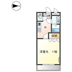 ヴェルジュール御着 1Kの間取図画像
